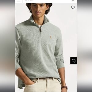 Polo Ralph Lauren Men's Sweater, Quarter Zip, Rib Texture, Pullover.
